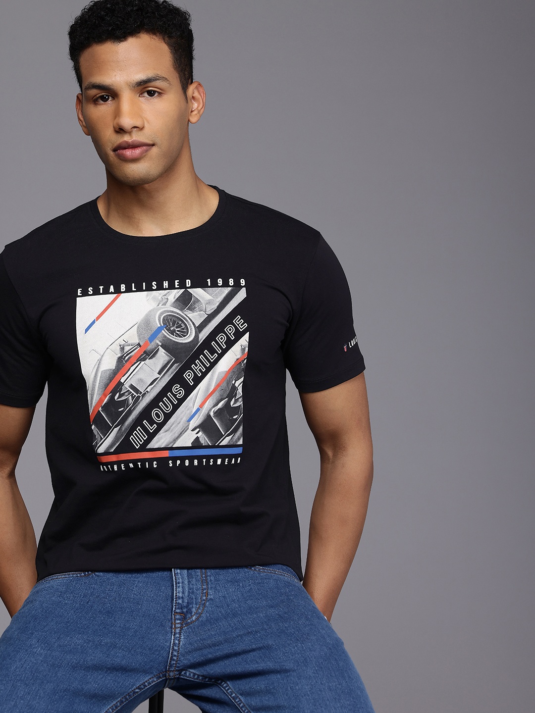 

Louis Philippe Sport Printed Slim Fit T-shirt, Black