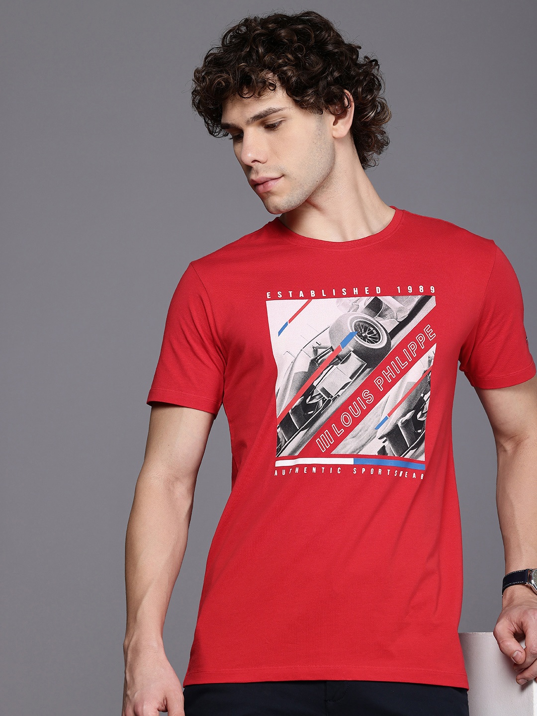 

Louis Philippe Sport Printed Slim Fit T-shirt, Red