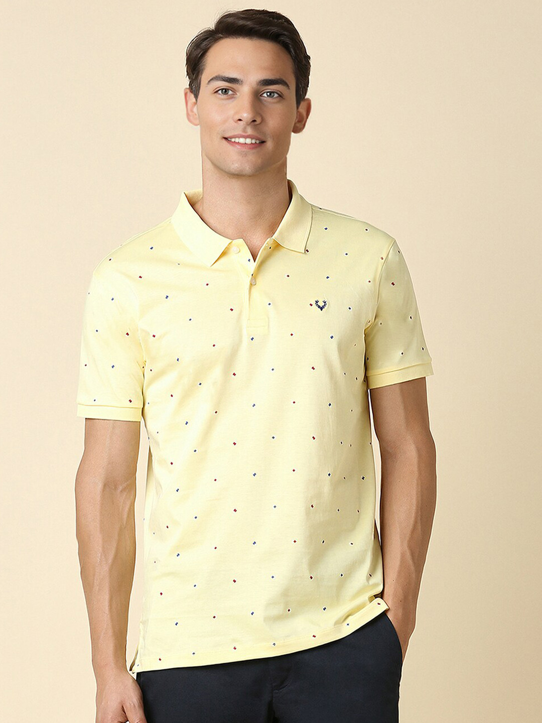 

Allen Solly Printed Polo Collar Cotton T-shirt, Yellow
