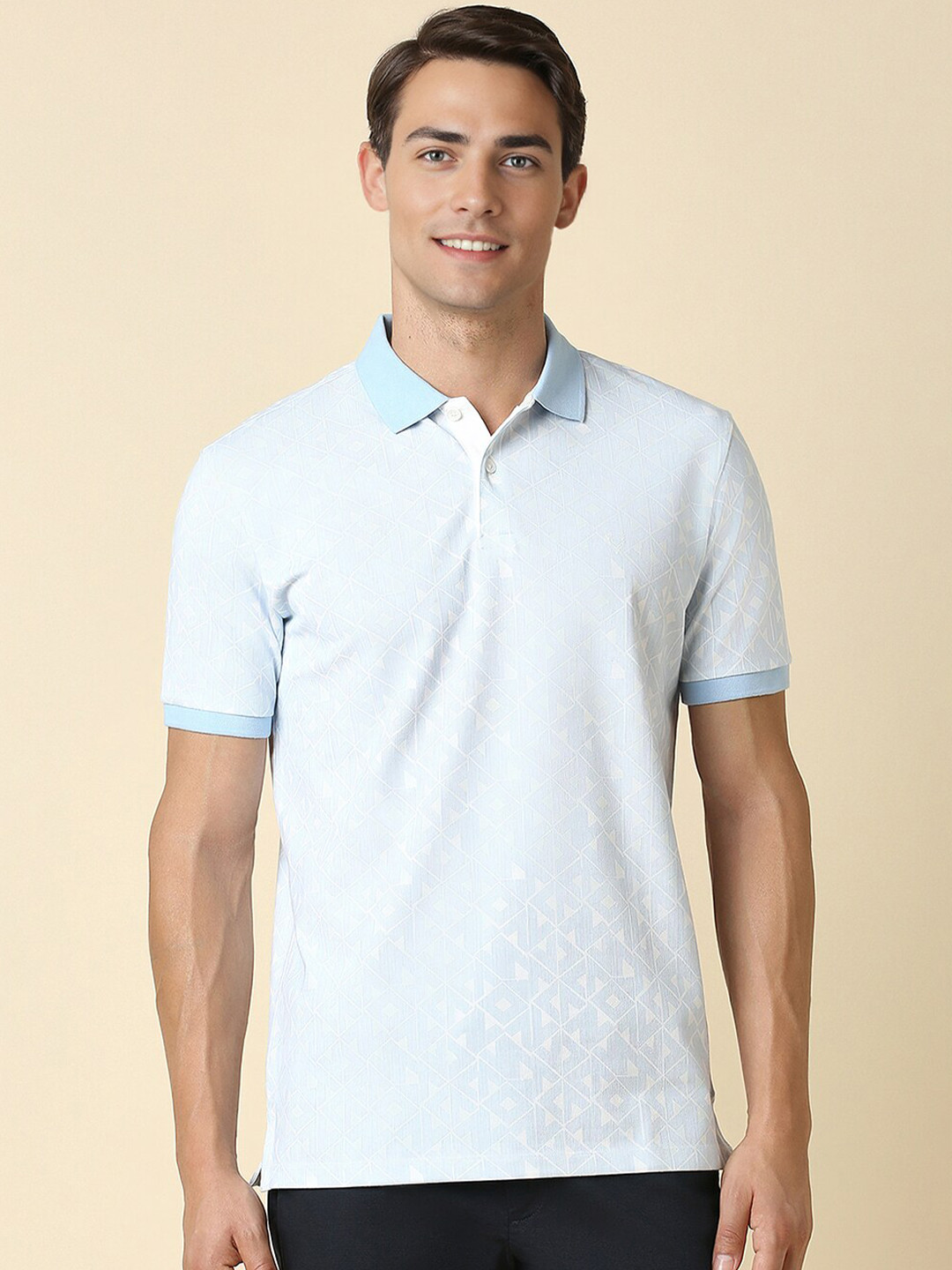 

Allen Solly Polo Collar Cotton Regular Fit T-shirt, Blue