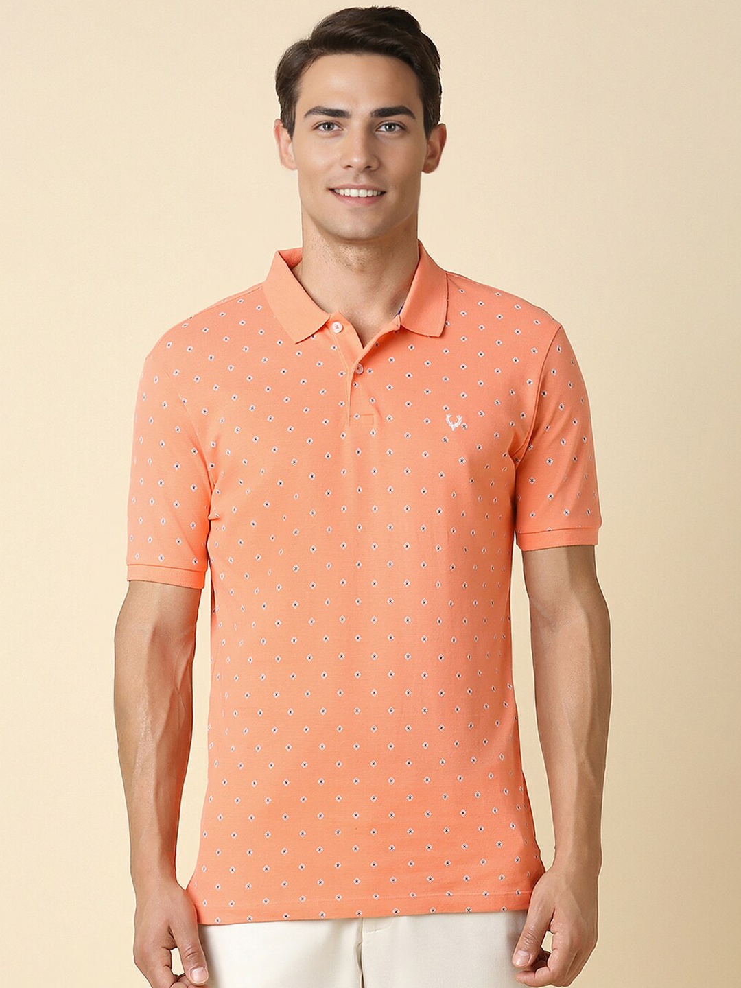 

Allen Solly Polo Collar Cotton T-shirt, Peach