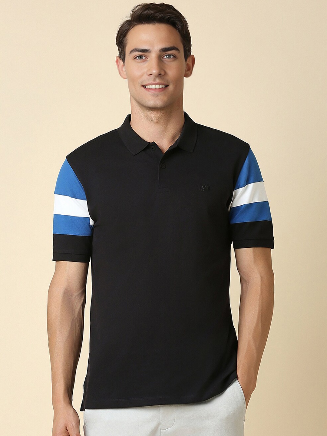 

Allen Solly Polo Collar Cotton T-shirt, Black