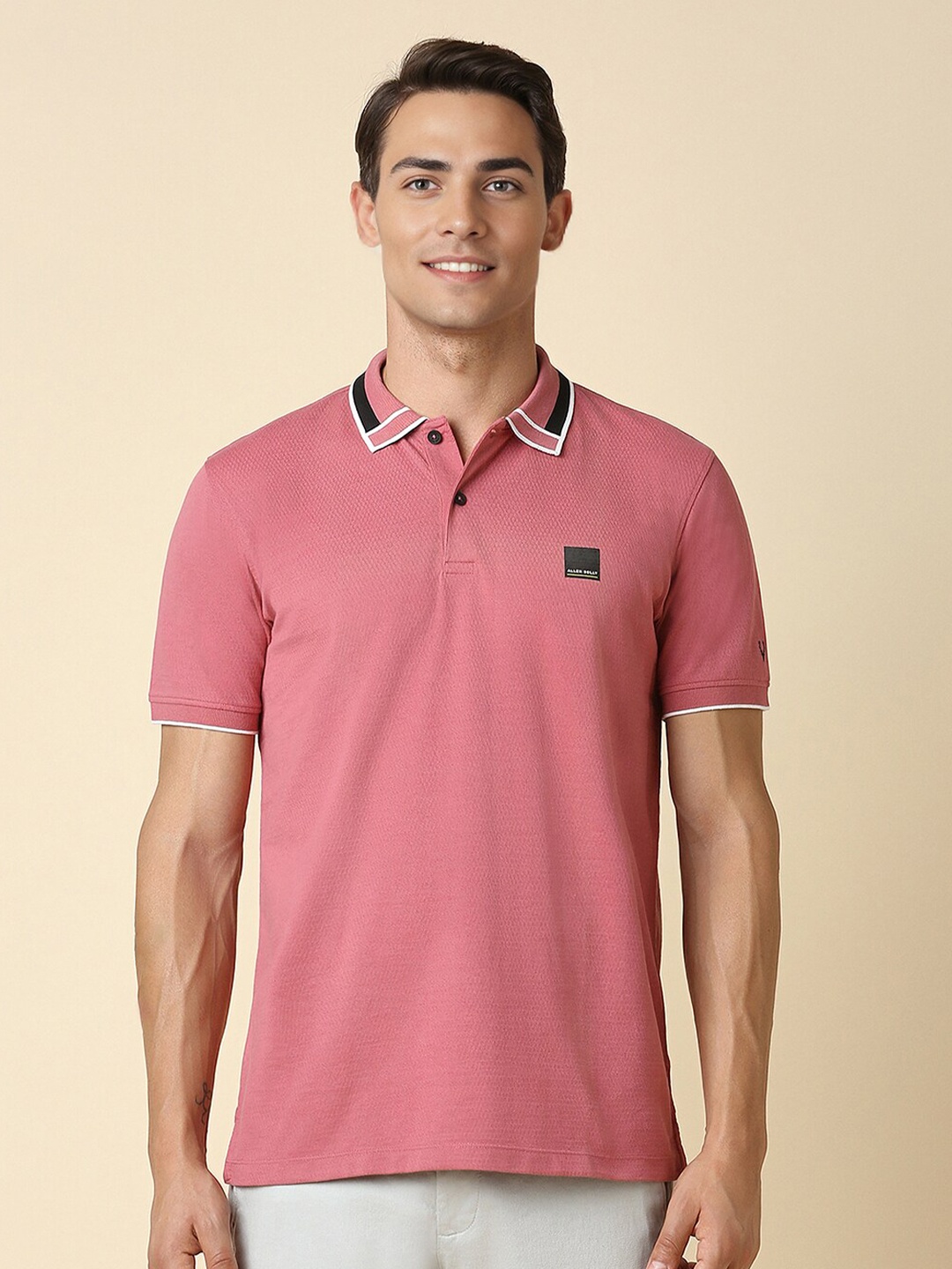 

Allen Solly Polo Collar Cotton Regular Fit T-shirt, Pink