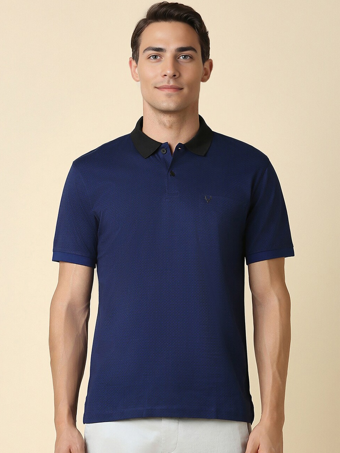 

Allen Solly Polo Collar Cotton Regular Fit T-shirt, Navy blue