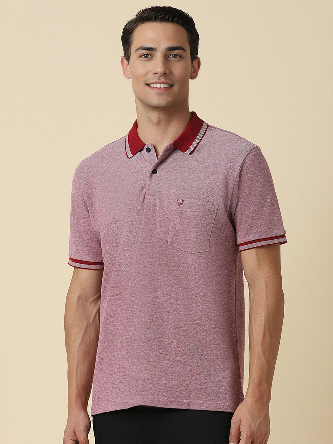

Allen Solly Polo Collar Cotton T-shirt, Maroon