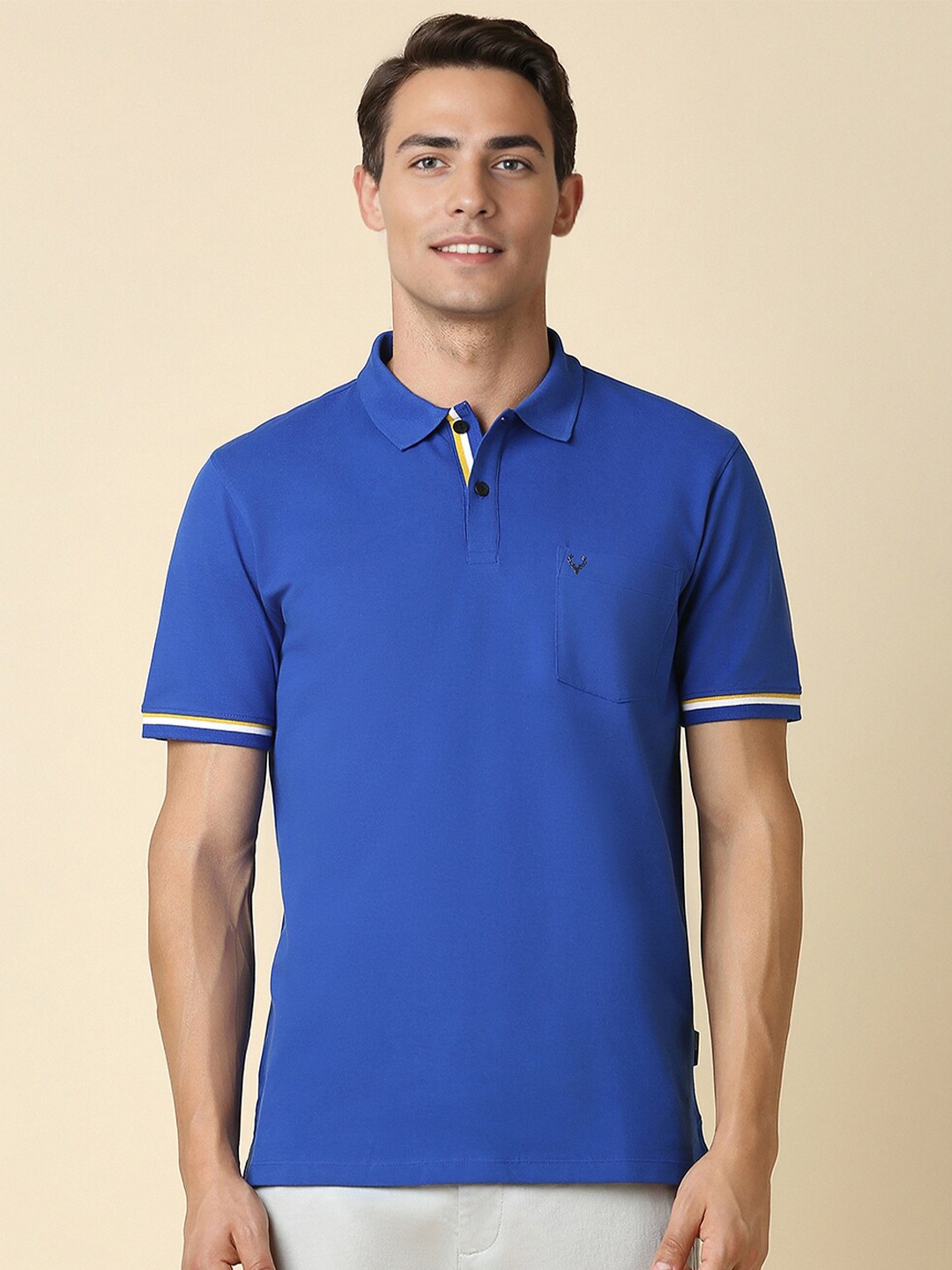 

Allen Solly Polo Collar Cotton Regular Fit T-shirt, Blue