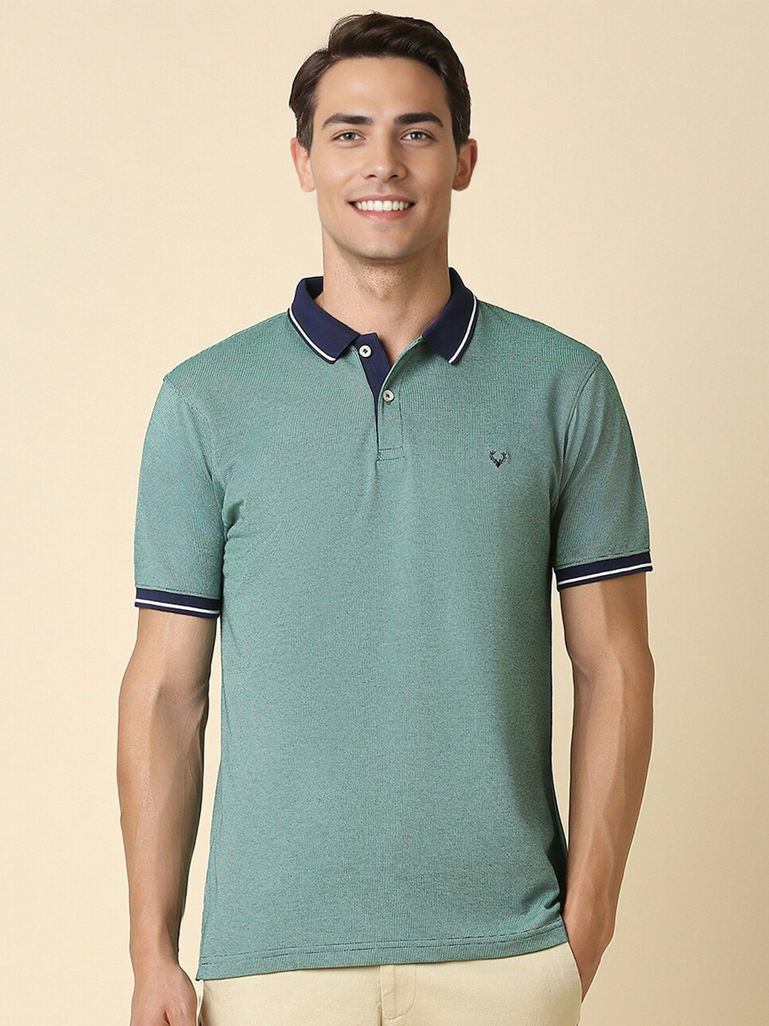 

Allen Solly Polo Collar Cotton Regular Fit T-shirt, Green