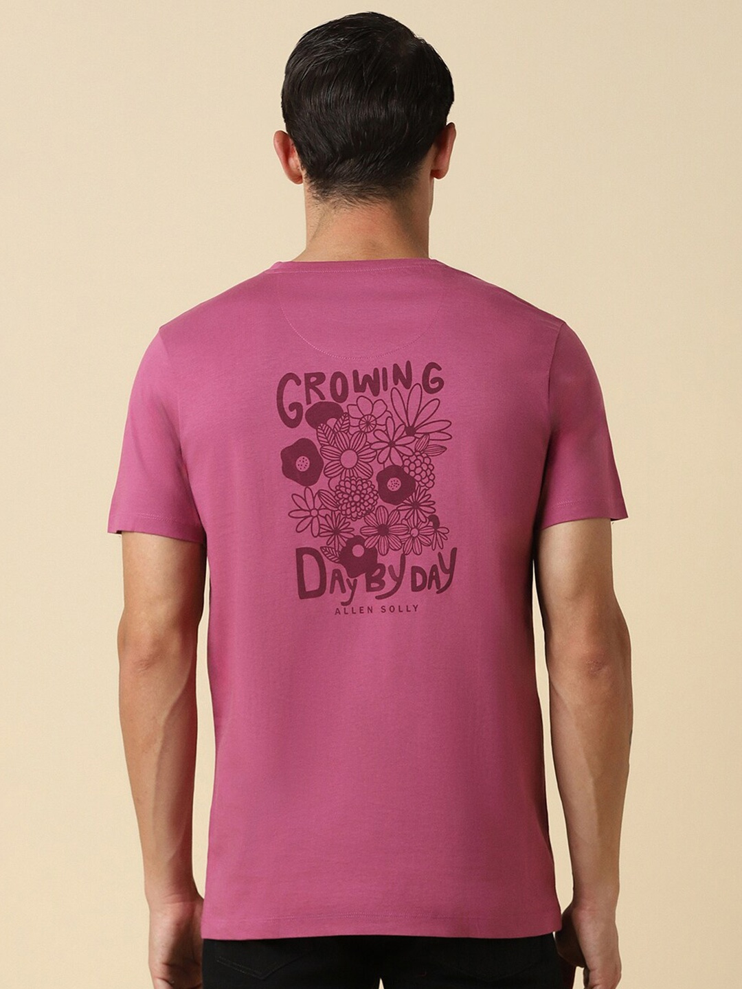 

Allen Solly Round Neck Cotton Regular Fit T-shirt, Pink