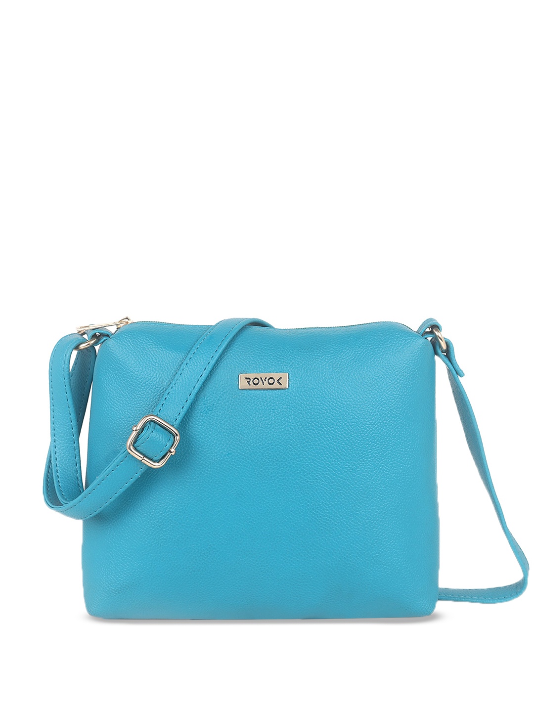 

ROVOK Structured Vegan Leather Sling Bag, Blue
