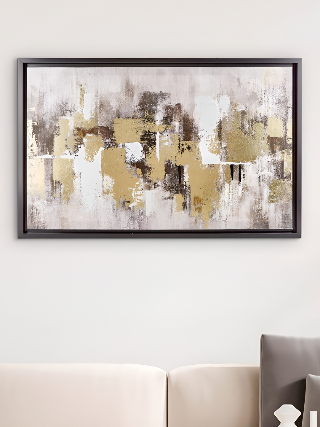 

Home Centre Beige & Off White Wooden Framed Wall Art