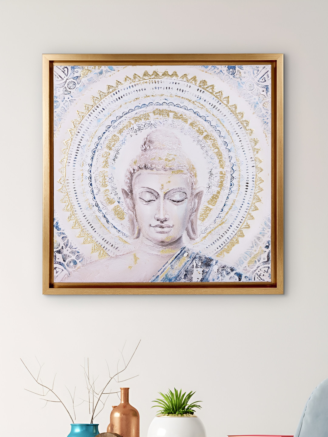 

Home Centre White & Beige Wooden Religious Framed Wall Art