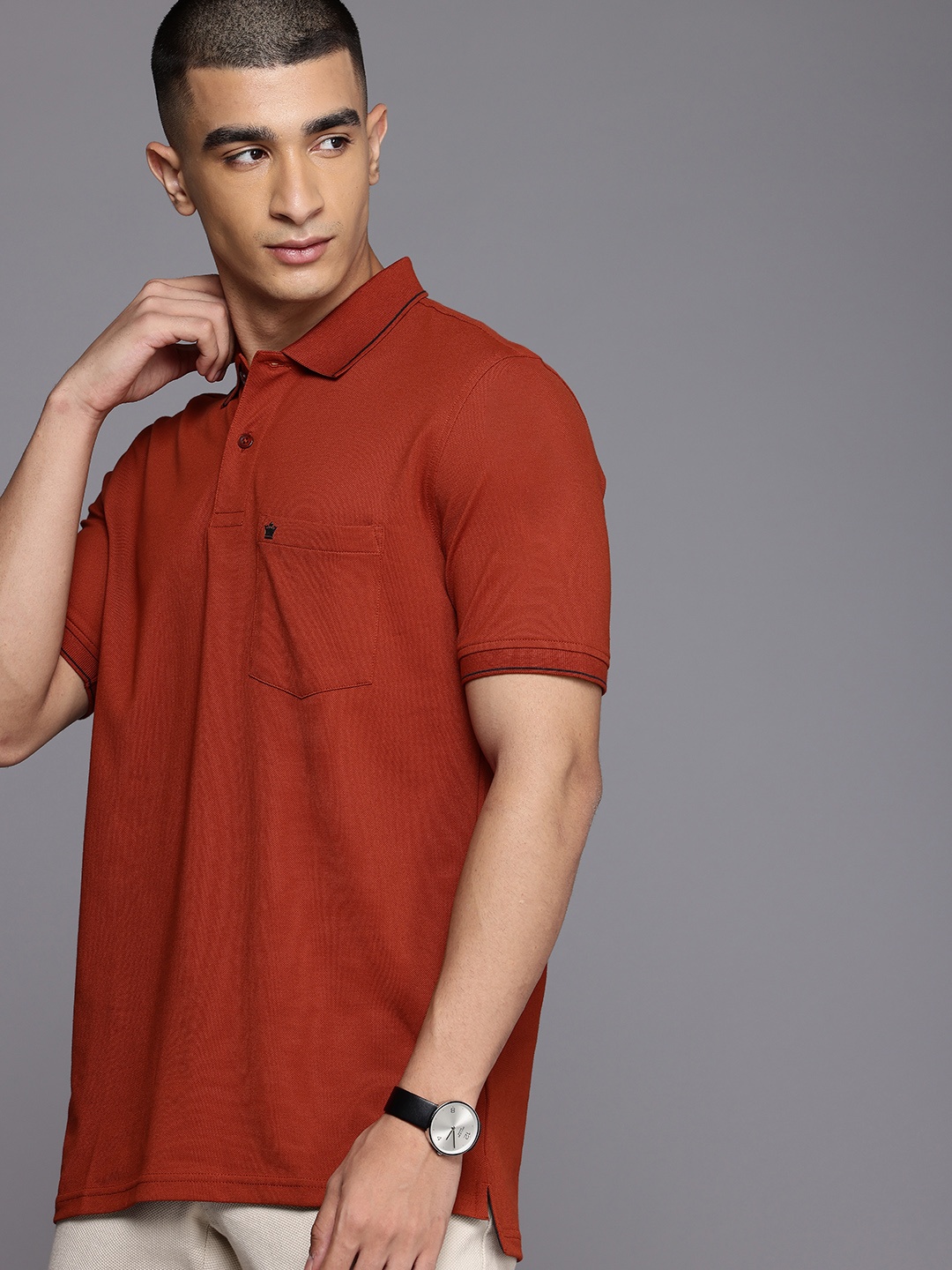 

Louis Philippe Polo Collar T-shirt, Rust