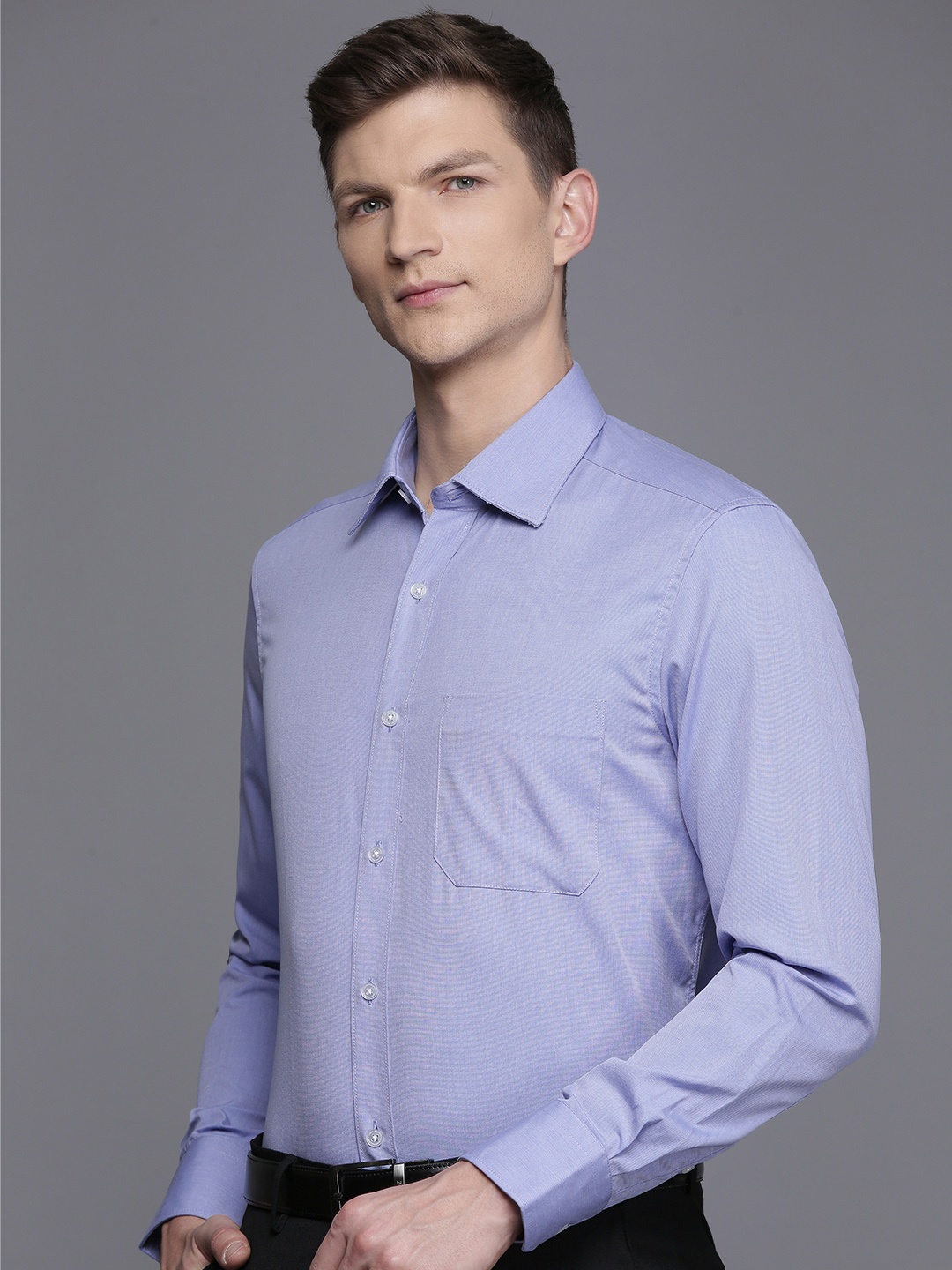 

Louis Philippe Pure Cotton Classic Opaque Formal Shirt, Blue