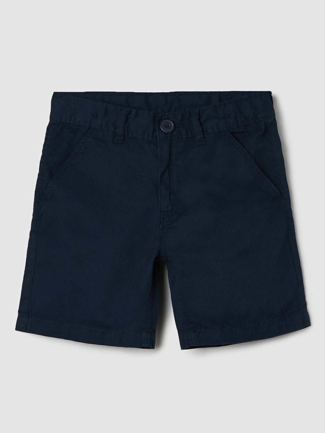 

max Boys Mid-Rise Pure Cotton Shorts, Navy blue