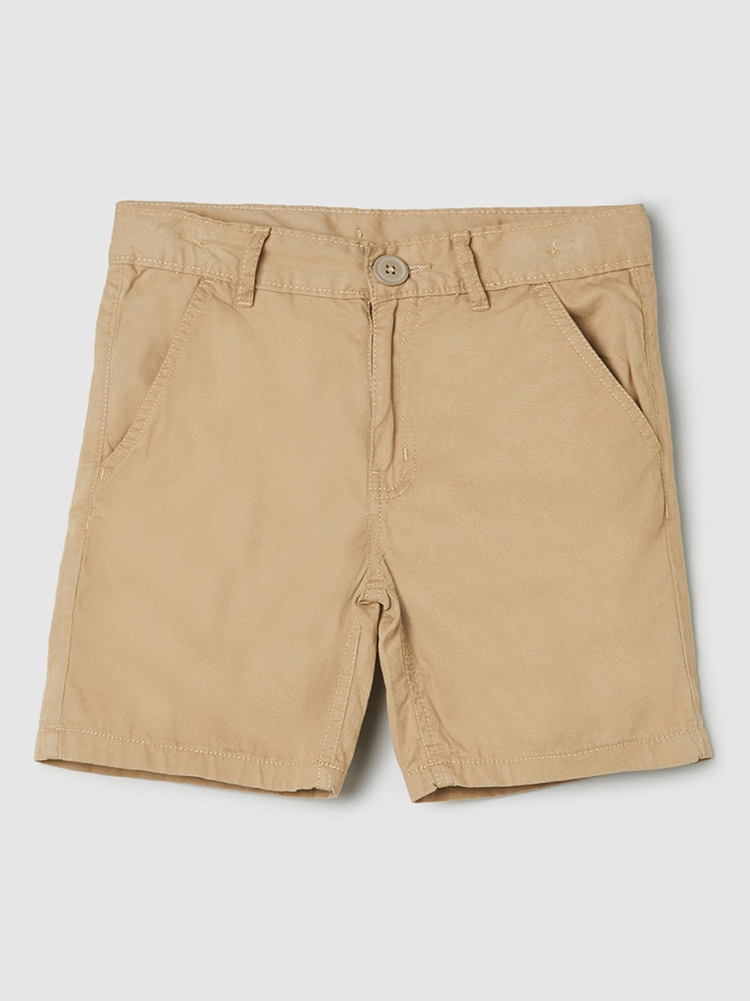 

max Boys Mid-Rise Pure Cotton Chino Shorts, Brown