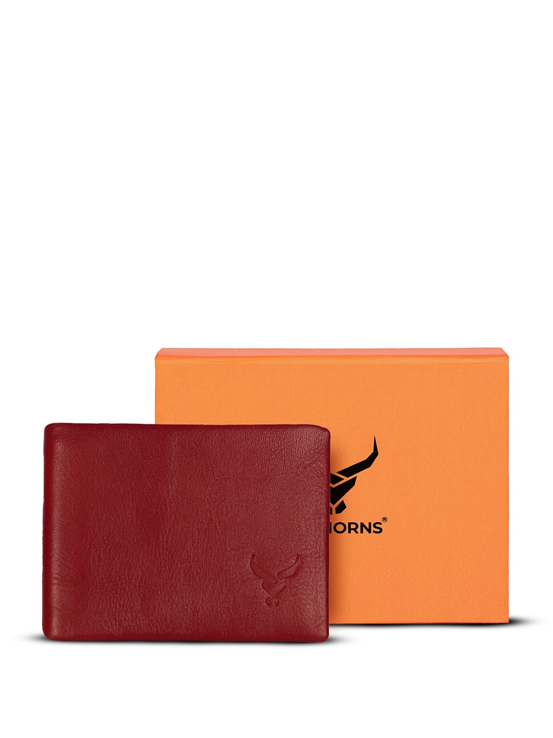 

REDHORNS Men Leather Two Fold Wallet, Maroon