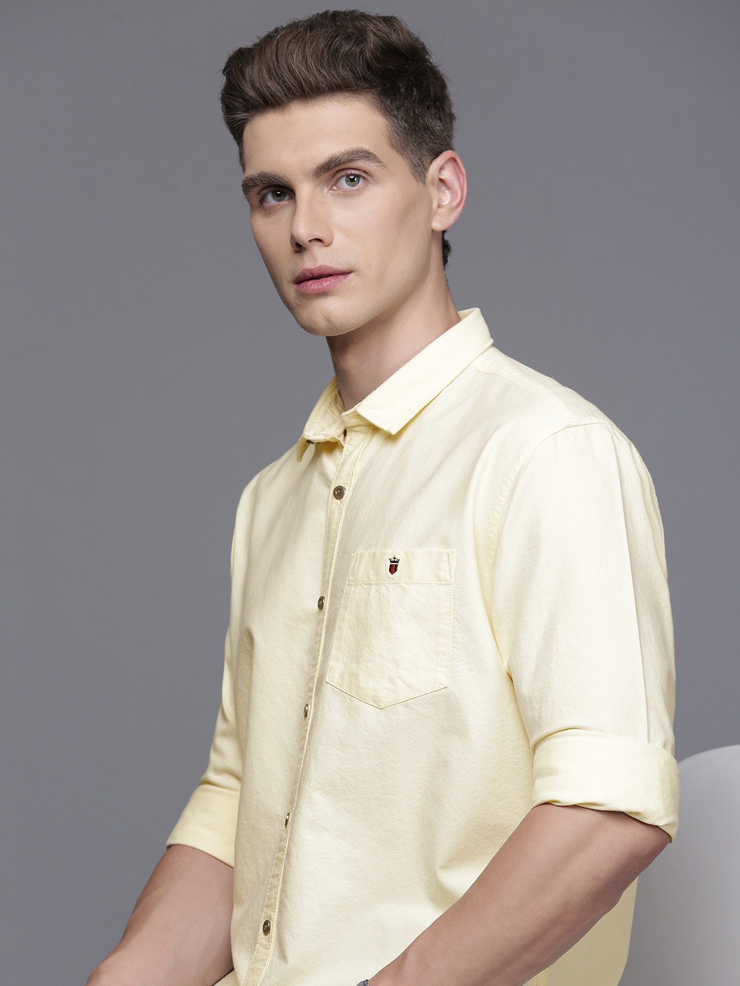 

Louis Philippe Jeans Pure Cotton Slim Fit Opaque Casual Shirt, Yellow