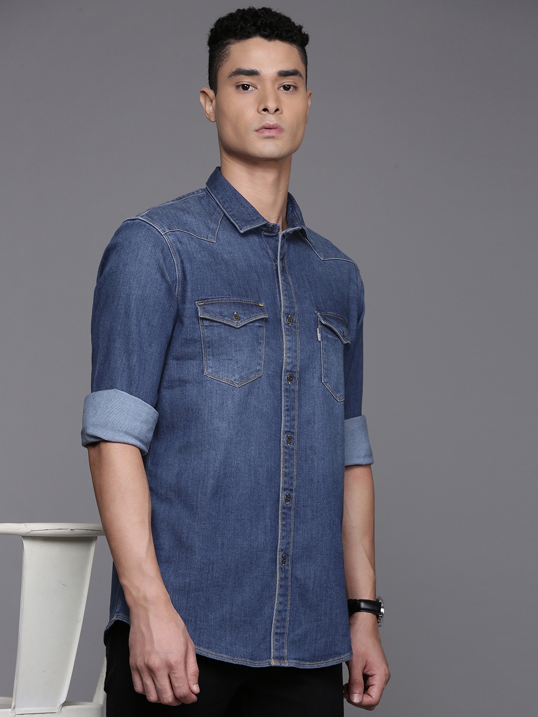 

Louis Philippe Jeans Slim Fit Casual Shirt, Blue