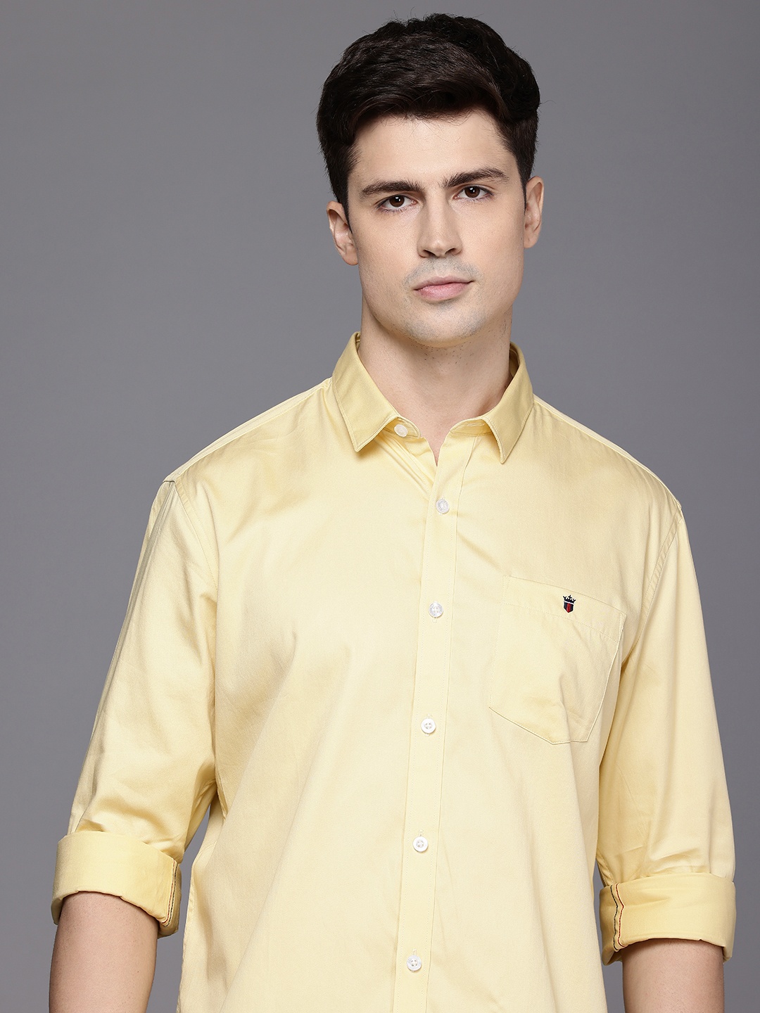 

Louis Philippe Jeans Pure Cotton Slim Fit Opaque Casual Shirt, Yellow
