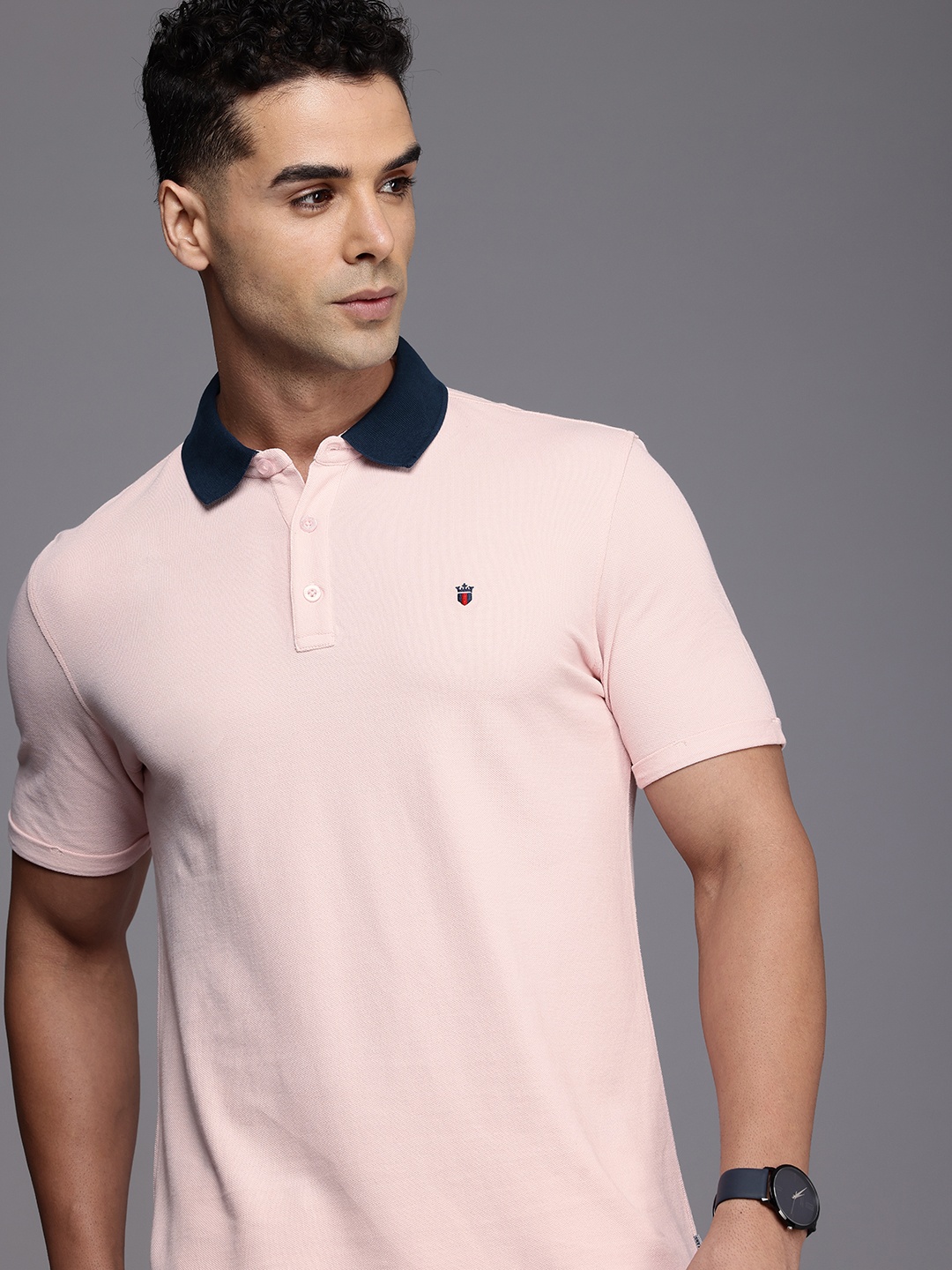 

Louis Philippe Jeans Polo Collar Pure Cotton Slim Fit T-shirt, Pink