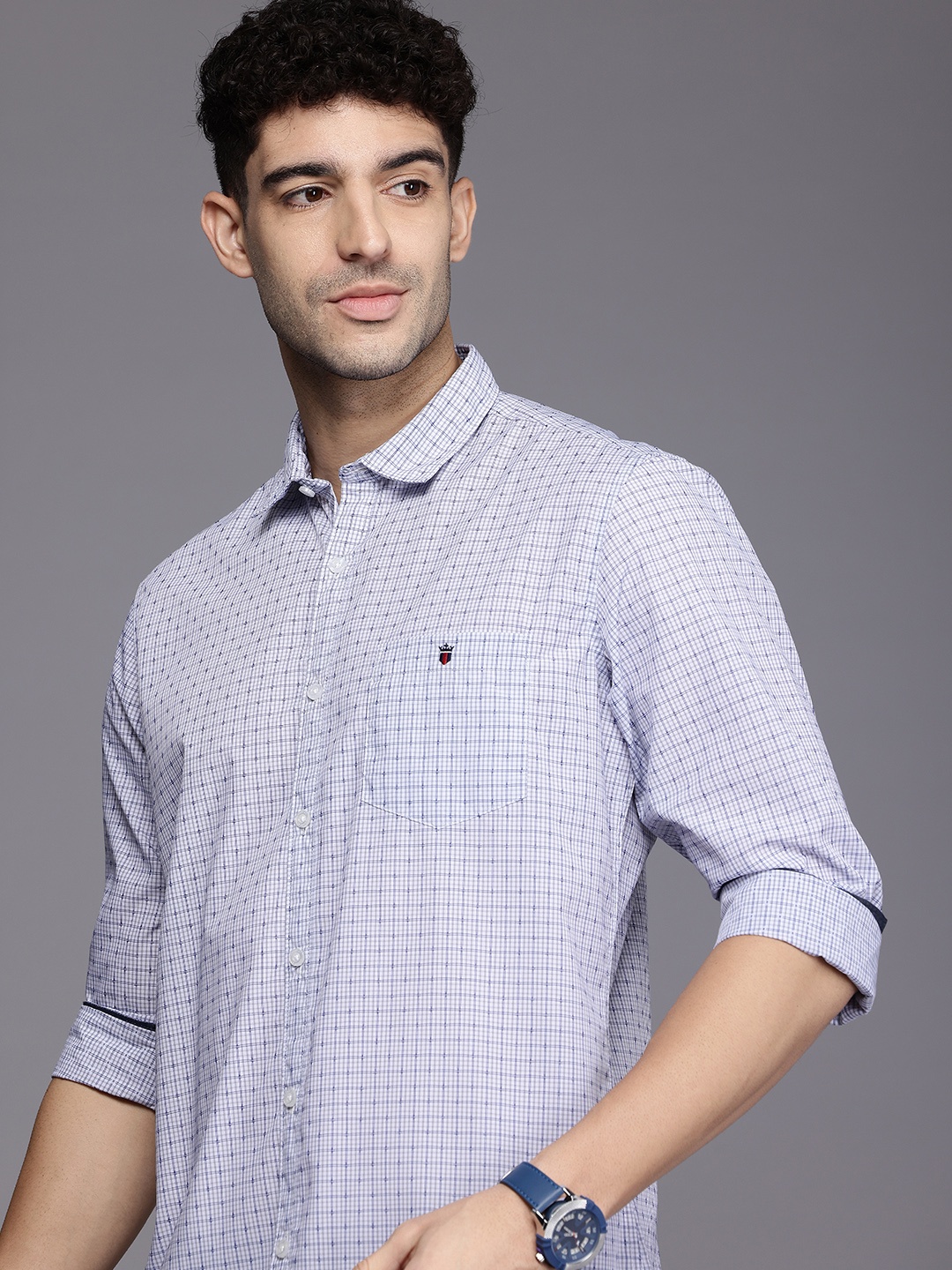 

Louis Philippe Jeans Slim Fit Checked Casual Shirt, White