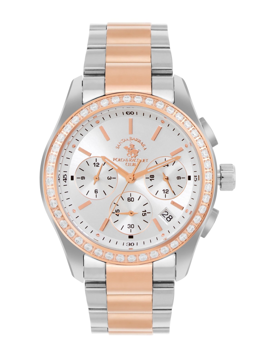 

SANTA BARBARA POLO & RACQUET CLUB Women Embellished Dial Analogue Watch SB.1.10555-5, Silver