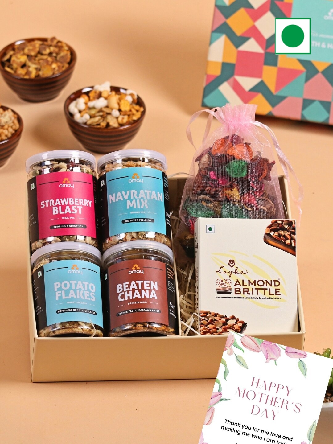 

Omay Foods Set Of 6 Wonderful Delights Mother's Day Gift Box, Brown