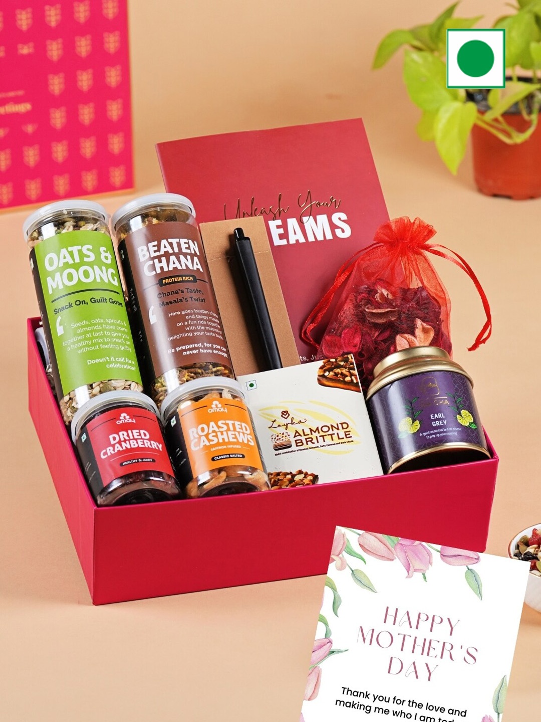 

Omay Foods Festive Galore Mother's Day Gift Box-1400 gms, Pink