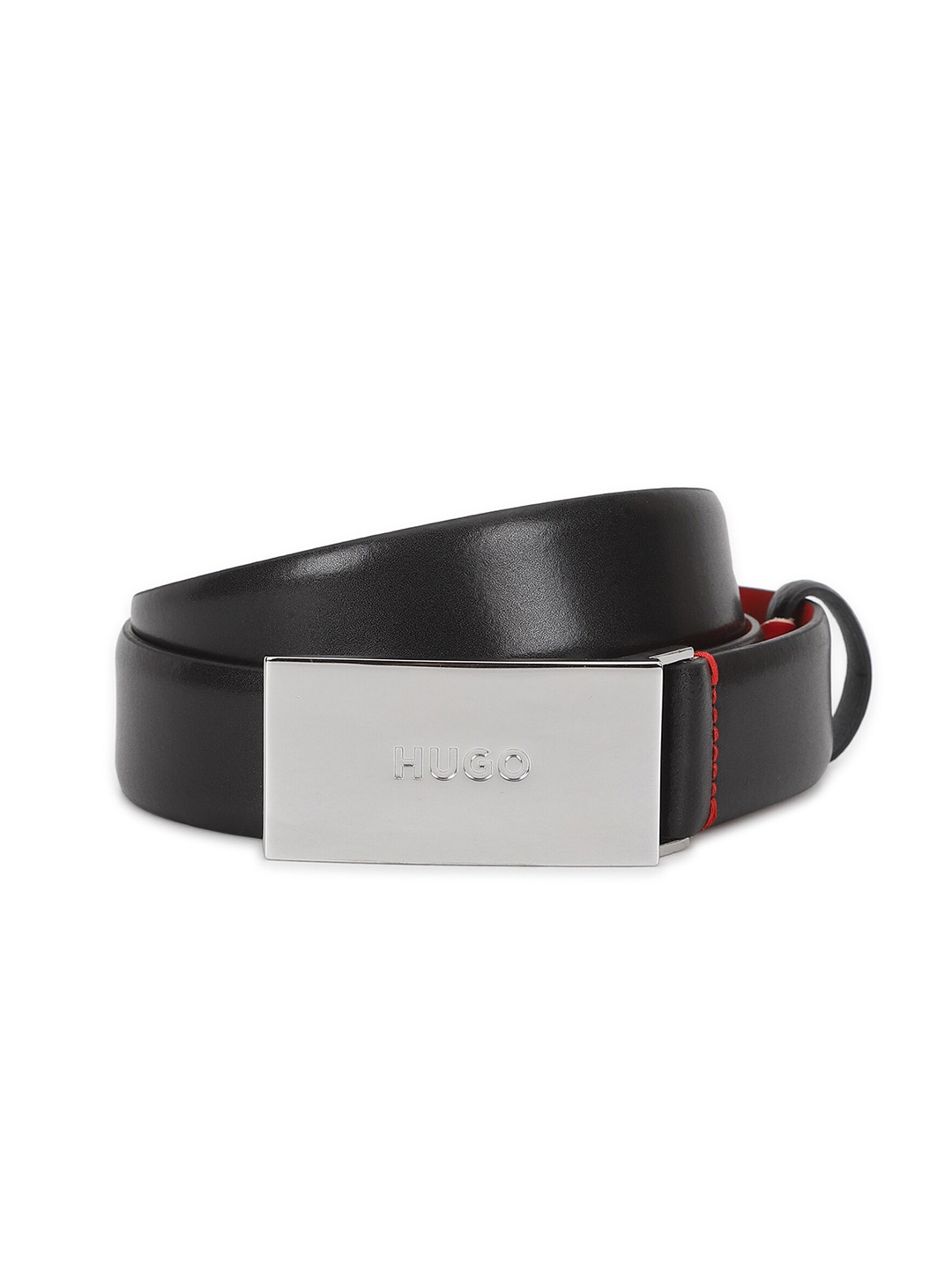 

HUGO Men Leather Belt, Black