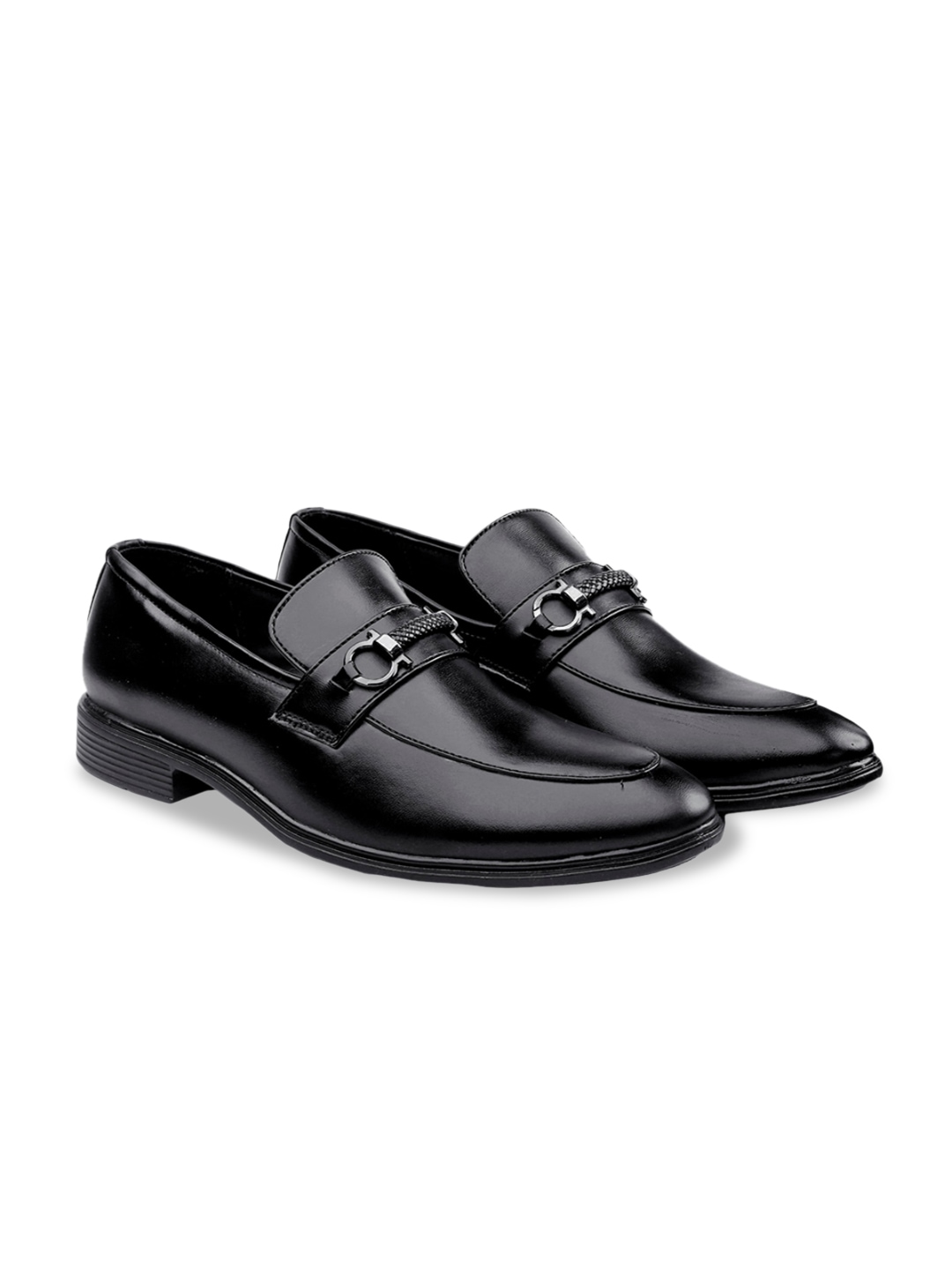 

Bxxy Men Round Toe Formal Loafers, Black