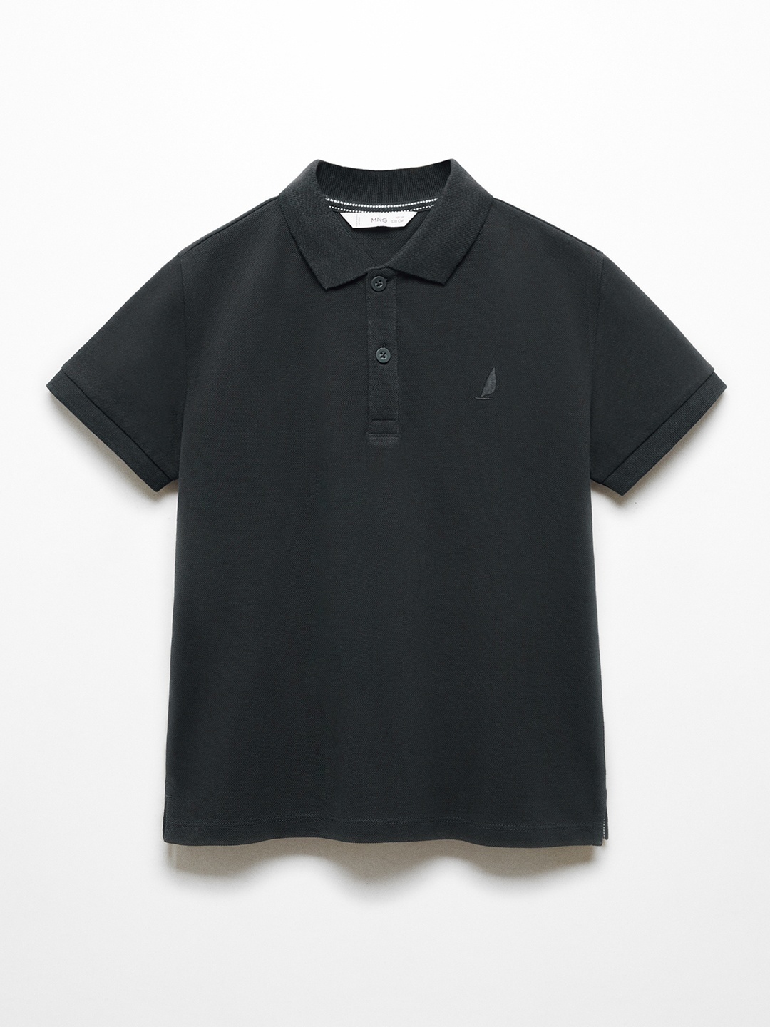 

Mango Kids Boys Polo Collar Pure Cotton T-shirt, Black
