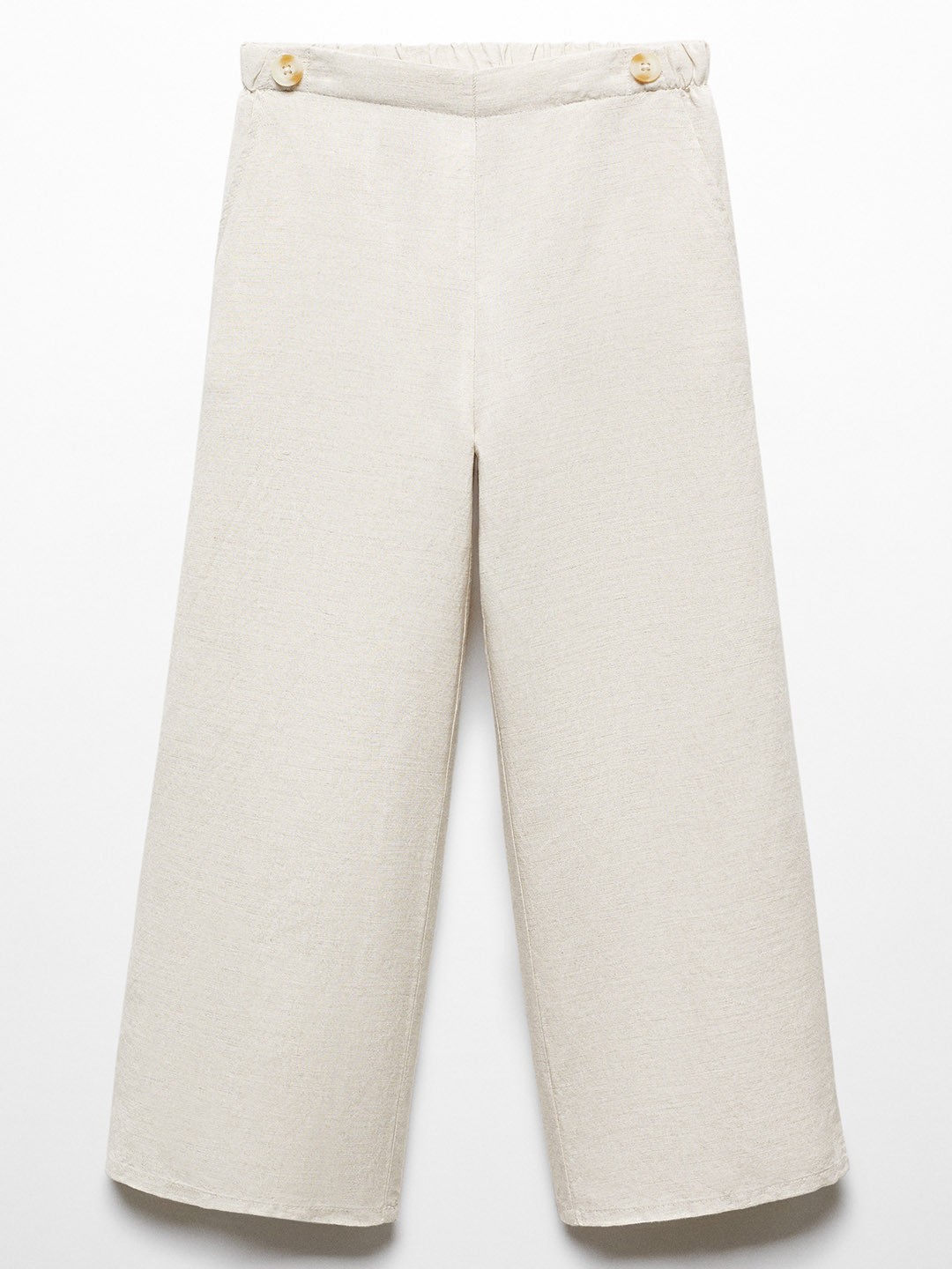 

Mango Kids Girls Solid Parallel Trousers, Off white