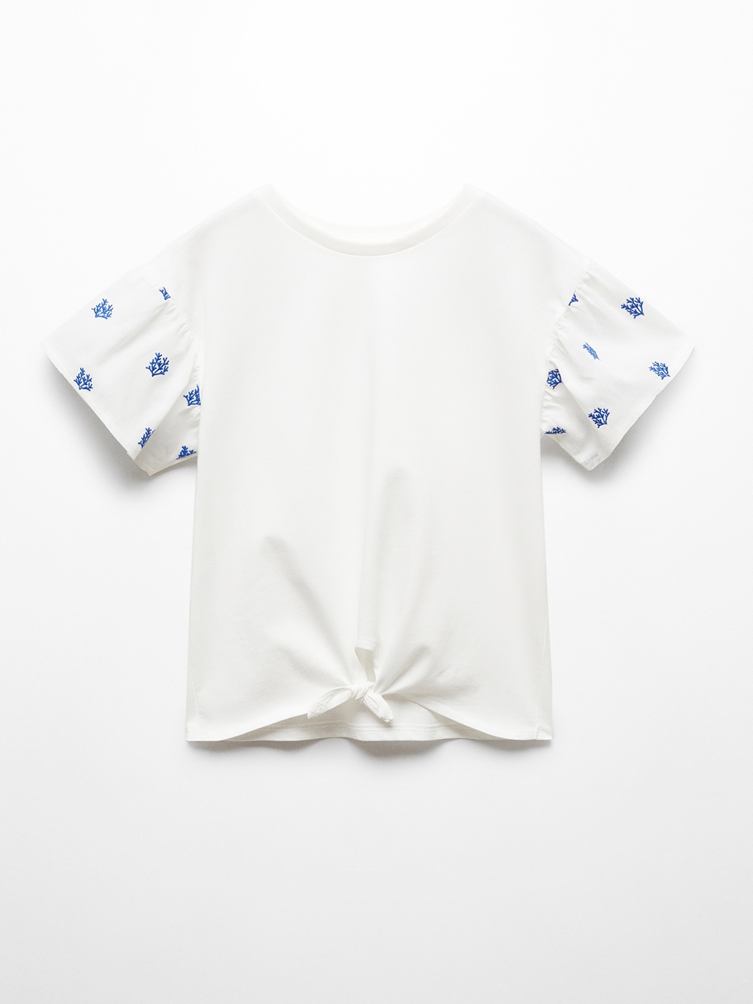 

Mango Kids Girls Flared Sleeve Cotton Top, White