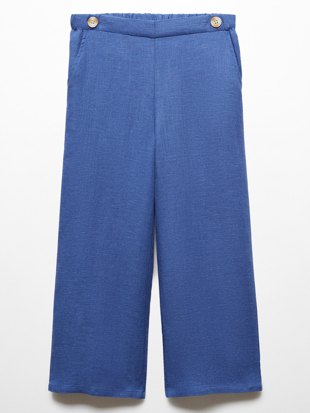 

Mango Kids Girls Solid Parallel Trousers, Blue