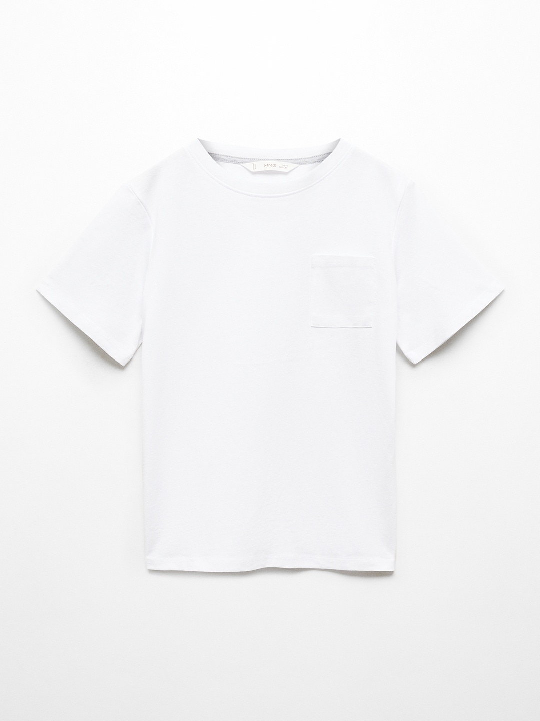 

Mango Kids Boys Drop-Shoulder Sleeves Pure Cotton T-shirt, White