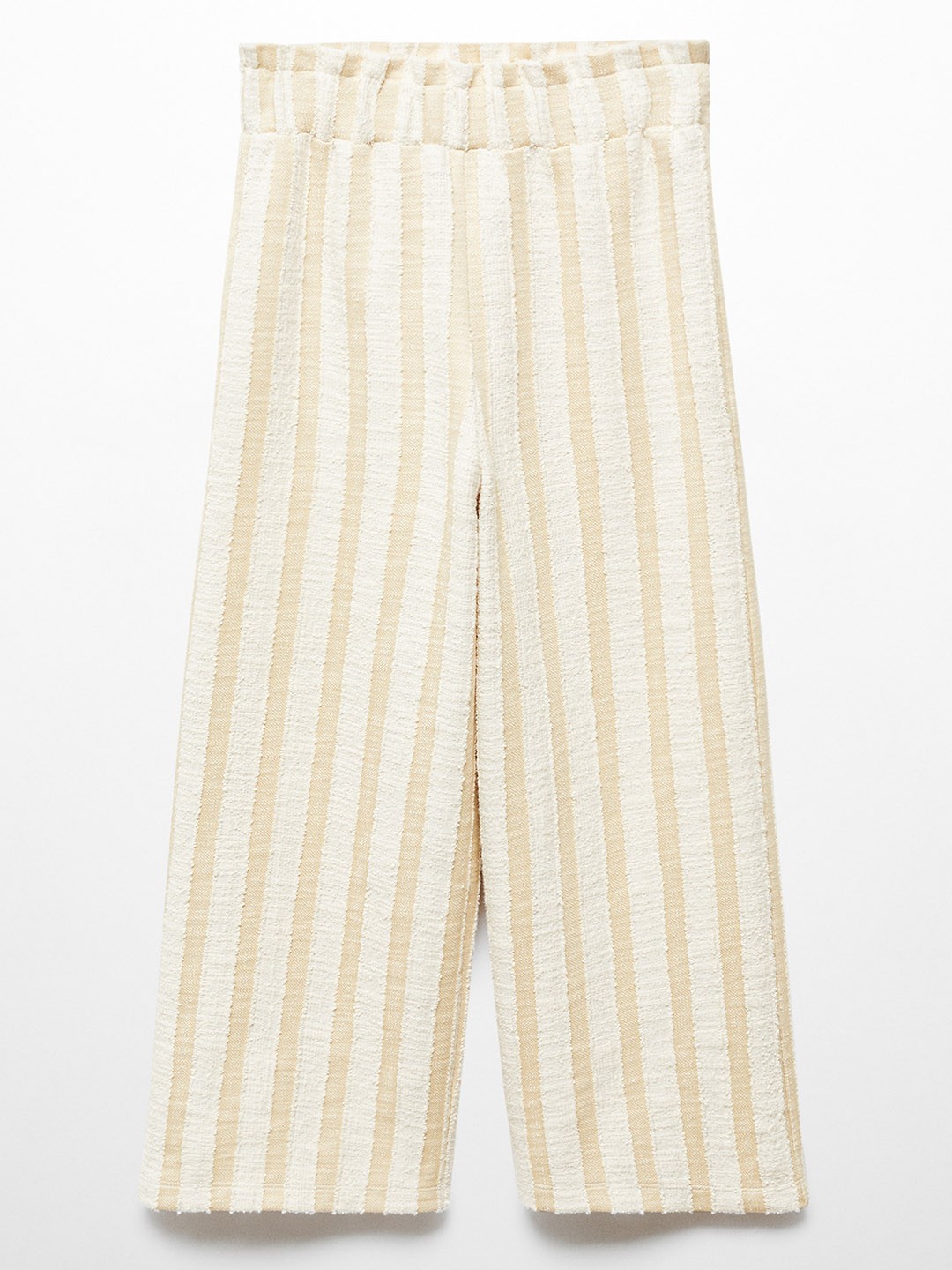 

Mango Kids Girls Self-Striped Parallel Trousers, Off white