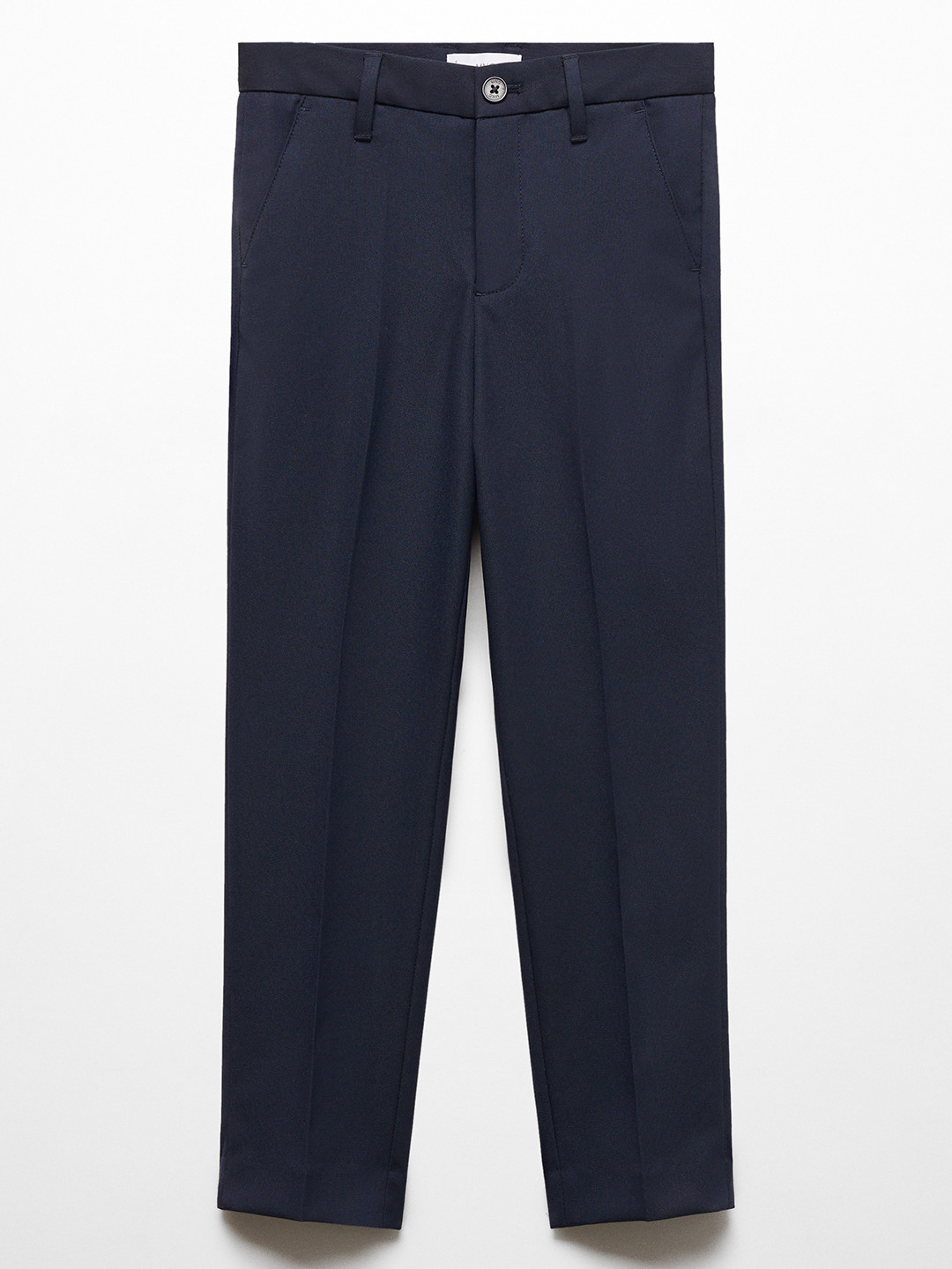 

Mango Kids Boys Solid Regular Trousers, Navy blue