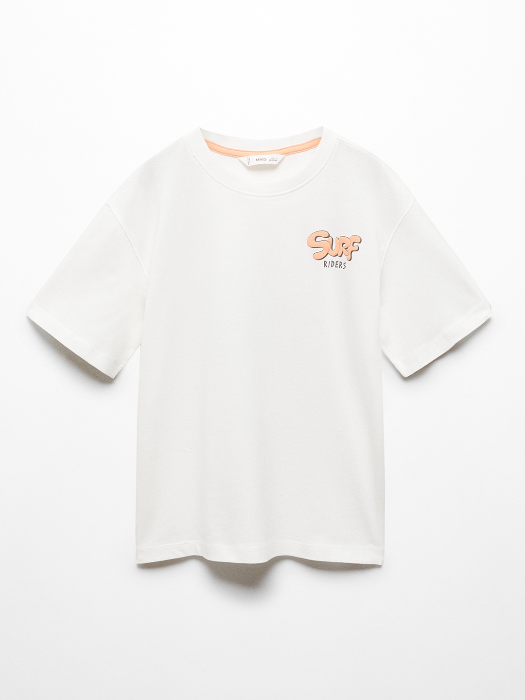

Mango Kids Boys Printed Drop-Shoulder Sleeves T-shirt, Off white