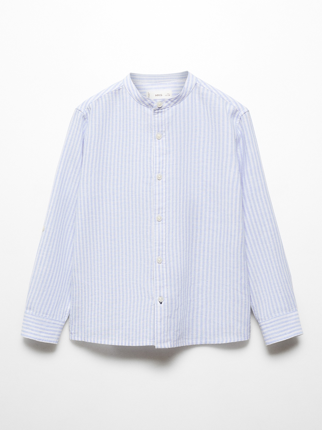 

Mango Kids Boys Striped Linen Cotton Casual Shirt, White