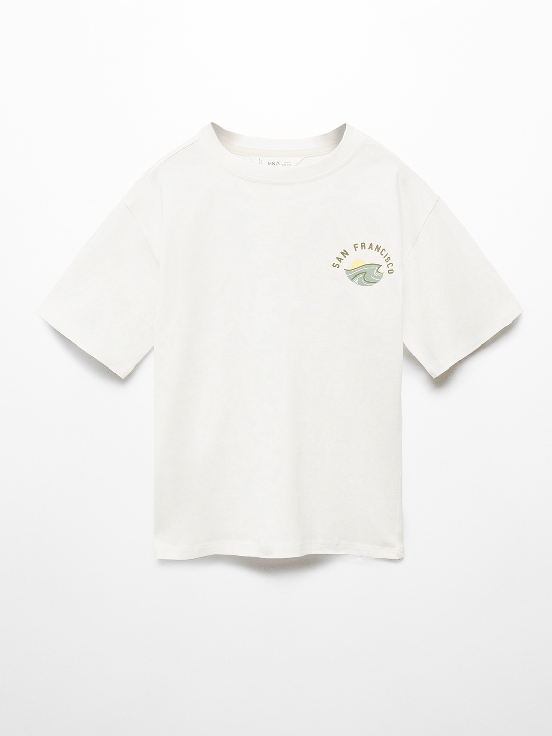 

Mango Kids Boys Typography Printed Pure Cotton T-shirt, Na