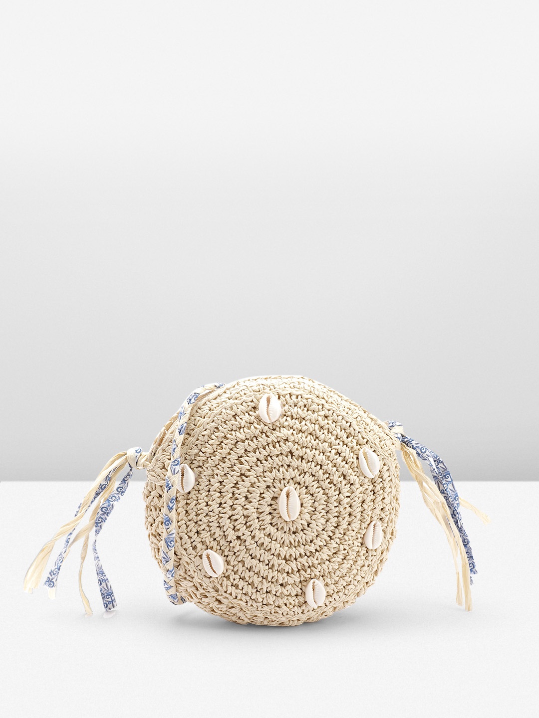 

Mango Kids Girls Basket Weave Textured Sling Bag, Off white