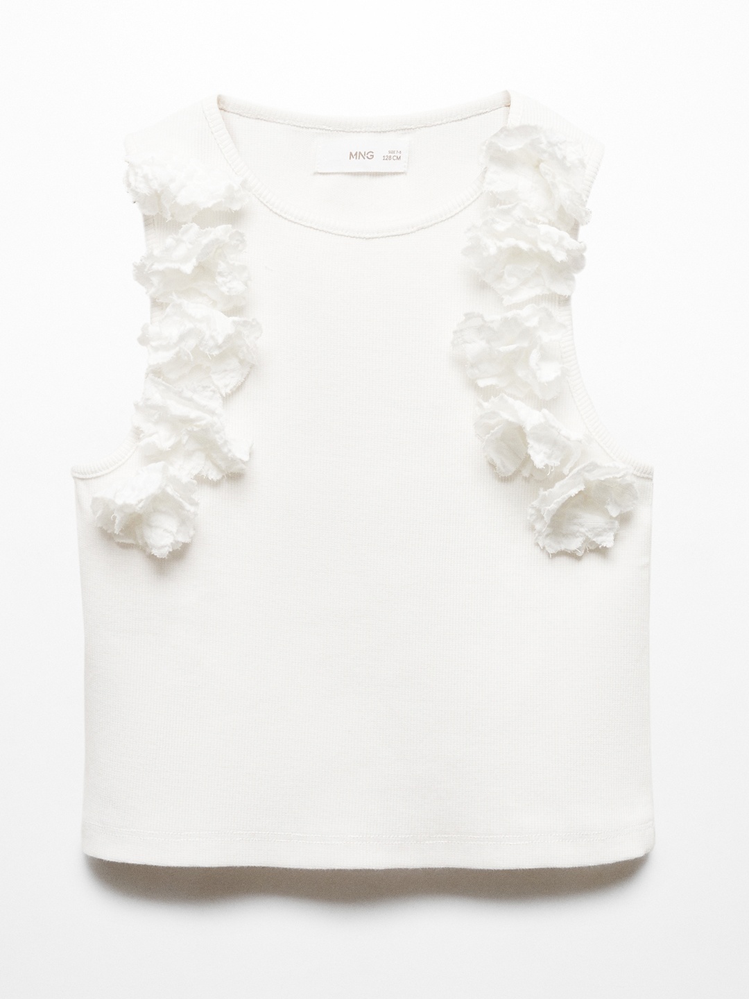 

Mango Kids Girls Ruffles Cotton Top, White