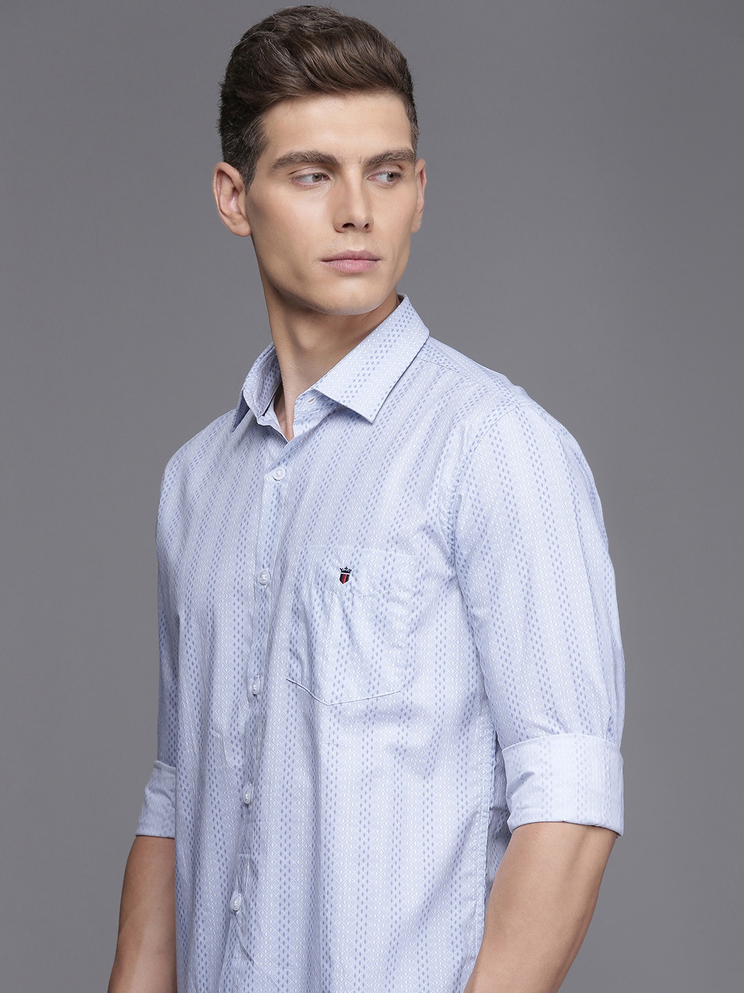 

Louis Philippe Sport Super Slim Fit Printed Casual Shirt, Blue