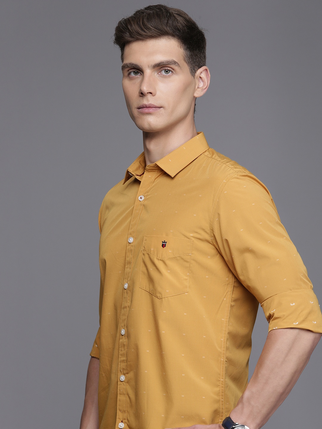 

Louis Philippe Sport Super Slim Fit Printed Casual Shirt, Yellow
