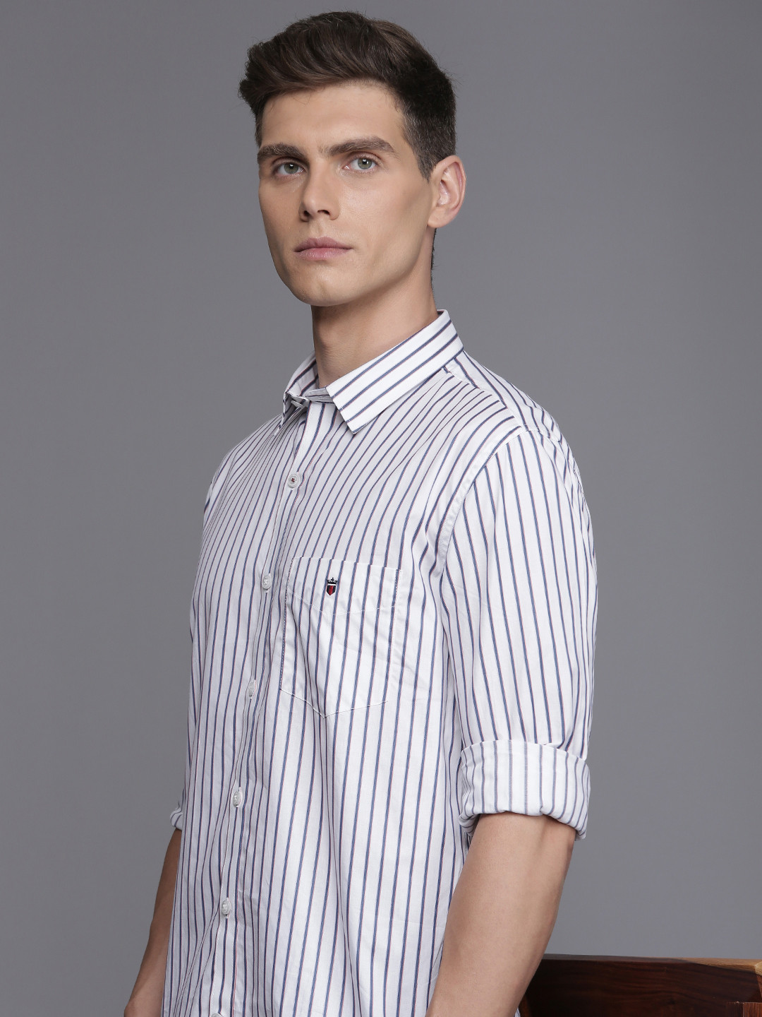 

Louis Philippe Sport Super Slim Fit Striped Casual Shirt, White