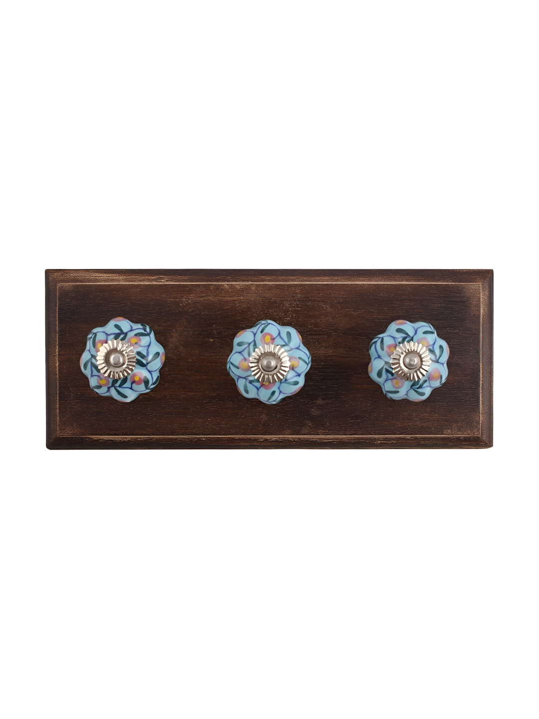 

Indianshelf Brown & Blue Wooden Wall Mounted Key Holder