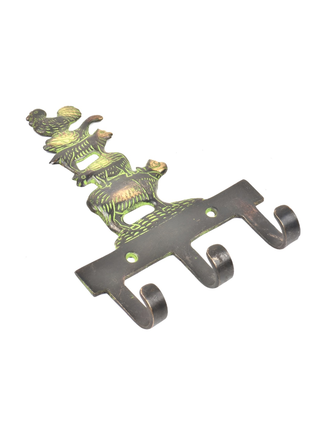 

Indianshelf Black Farm Animals Wall Hooks Brass Key Holder