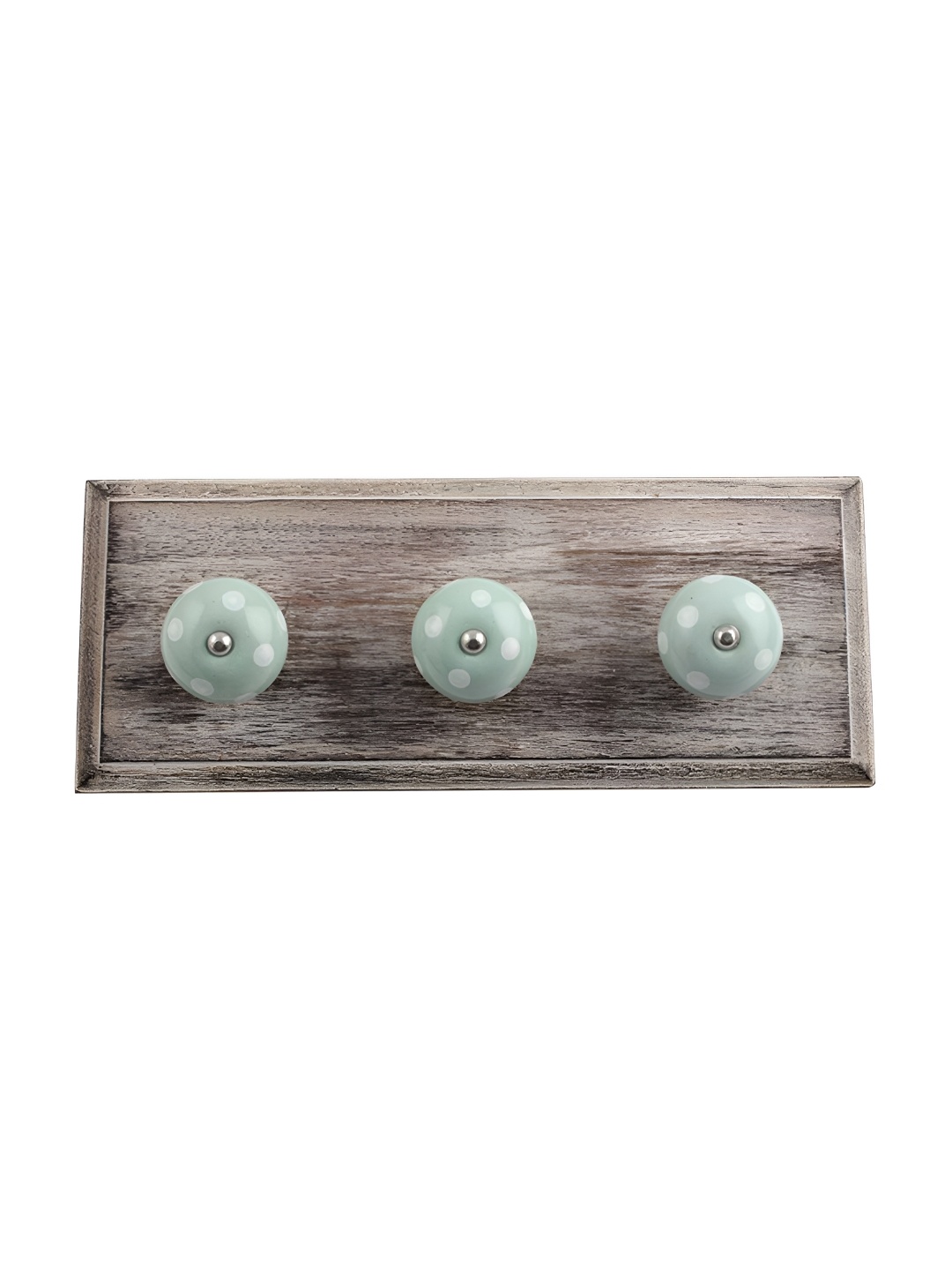 

Indianshelf Green & White Dot Design Wooden Wall Hook