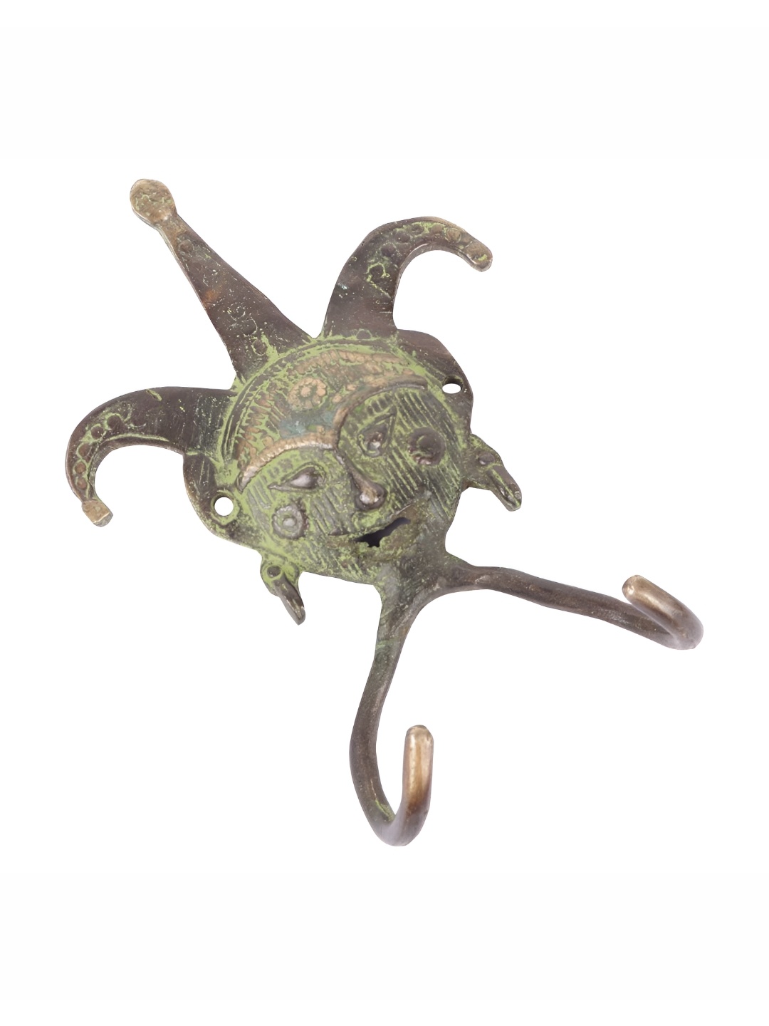 

Indianshelf Black & Green Lady Face Brass Wall Hook