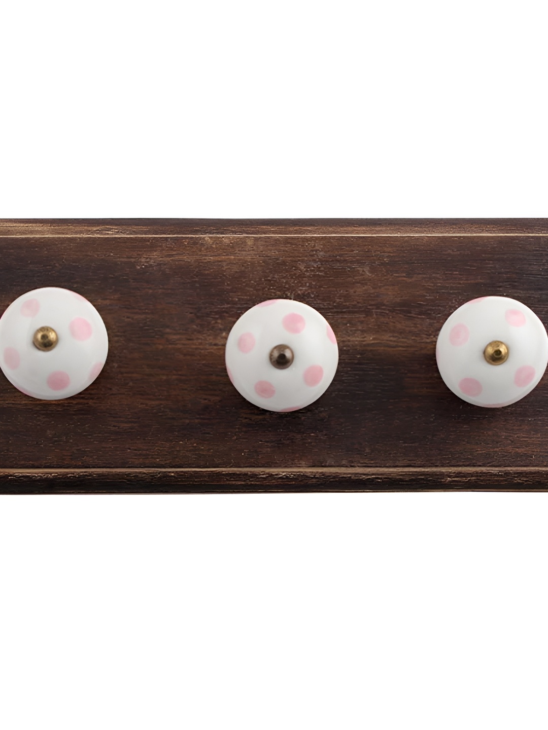 

Indianshelf White & Pink Dot Design Wooden Wall Hook